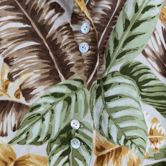 Tommy Bahama Womens Small 100% Silk Tropical Leaf Print Blouse Shirt Hawaiian - Picture 8 of 9